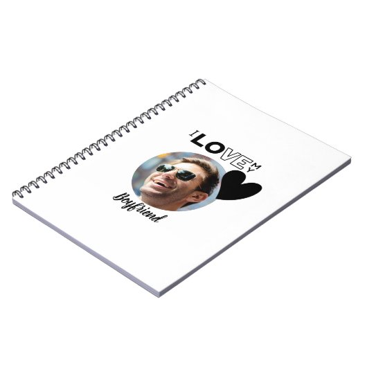 私は私のボーイフレンドが大好き写真ギフト夫フィアンスパパ ノートブック (左側)