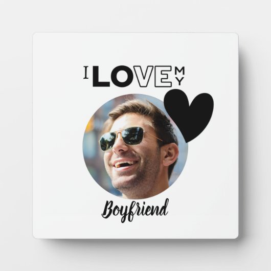 私は私のボーイフレンドが大好き写真ギフト夫フィアンスパパ フォトプラーク (正面)