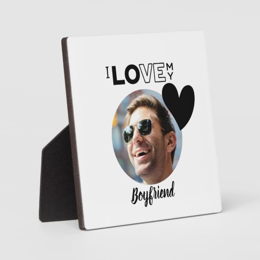 私は私のボーイフレンドが大好き写真ギフト夫フィアンスパパ フォトプラーク (正面)