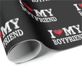 私は私のボーイフレンドが大好き赤いハートバレンタインデー ラッピングペーパー (ロールコーナー)