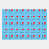 私は私のボーイフレンドと赤いハートが大好きパーソナライズされた ラッピングペーパーシート (正面3)