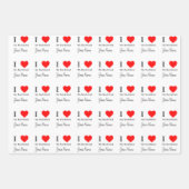 私は私のボーイフレンドと赤いハートが大好きパーソナライズされた ラッピングペーパーシート (正面2)