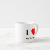 私は私のボーイフレンドと赤いハートが大好き エスプレッソカップ (正面右)