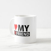 私は私のボーイフレンドのマグを愛します コーヒーマグカップ (正面左)