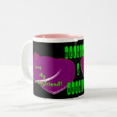 私は私のボーイフレンドのマグを愛します(名前を変えて下さい) ツートーンマグカップ (正面左)