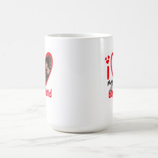 私は私のボーイフレンドの写真ギフトコーヒーマグが大好き コーヒーマグカップ (中央)