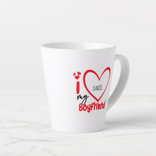 私は私のボーイフレンドの写真ギフトラテマグカップ カフェラテマグ (右アングル)
