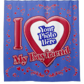 私は私のボーイフレンドの写真赤いハート深い王室のBl シャワーカーテン (正面)