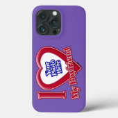 私は私のボーイフレンドの写真赤いハート紫 Case-Mate iPhoneケース (裏面)