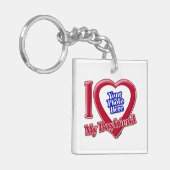 私は私のボーイフレンドの写真赤いハート キーホルダー (正面左)