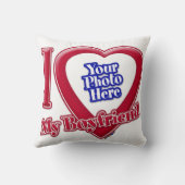 私は私のボーイフレンドの写真赤いハート クッション (裏面)