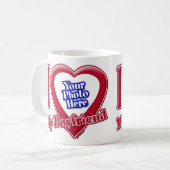 私は私のボーイフレンドの写真赤いハート コーヒーマグカップ (正面左)