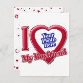 私は私のボーイフレンドの写真赤いハート シーズンカード (正面/裏面)