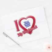 私は私のボーイフレンドの写真赤いハート スクエアシール (封筒)