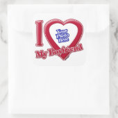 私は私のボーイフレンドの写真赤いハート スクエアシール (バッグ)