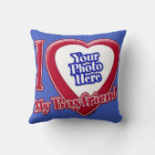 私は私のボーイフレンドの写真赤いハートD R Blue クッション (裏面)