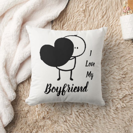 私は私のボーイフレンドを愛していモダンる – パーソナライズされたカスタム クッション (ブランケット)