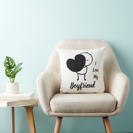 私は私のボーイフレンドを愛していモダンる – パーソナライズされたカスタム クッション (椅子)
