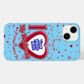 私は私のボーイフレンドを愛する写真赤いハートターコイズ Case-Mate iPhoneケース (裏面 (横))