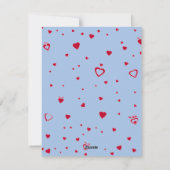 私は私のボーイフレンドを愛する写真赤いハートベビーブルー シーズンカード (裏面)