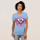 私は私のボーイフレンドを愛する写真赤いハートベビーブルー Tシャツ (正面フル)