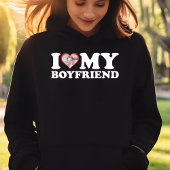 私は私のボーイフレンドを愛カスタムする写真バレンタインギフト スウェットシャツ