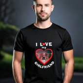 私は私のボーイフレンドハート写真男性が大好き Tシャツ