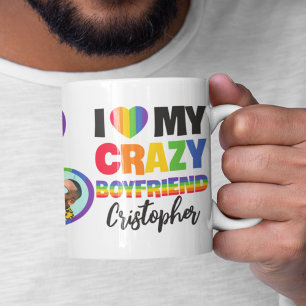 私は私のボーイフレンド熱狂するが大好き2 photo lgbtq+虹 コーヒーマグカップ