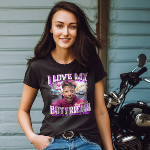 私は私のボーイフレンド紫のブートレッグのラッパーの写真が大好き Tシャツ