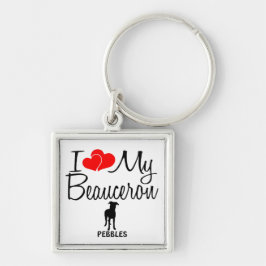 私は私のボーセロン犬が大好き キーホルダー