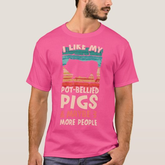 私は私のポットベリーピッグズ豚農業豚ブリーデ好き Tシャツ (正面)
