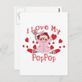 私は私のポップラグドールとハートが大好き ポストカード (正面/裏面)