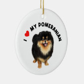 私は私のポメラニア犬かわいいポメラニア犬子犬の芸術が大好き セラミックオーナメント (右)