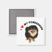 私は私のポメラニア犬かわいいポメラニア犬子犬の芸術が大好き マグネット (正面/裏面)