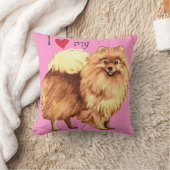 私は私のポメラニア犬を愛します クッション (ブランケット)