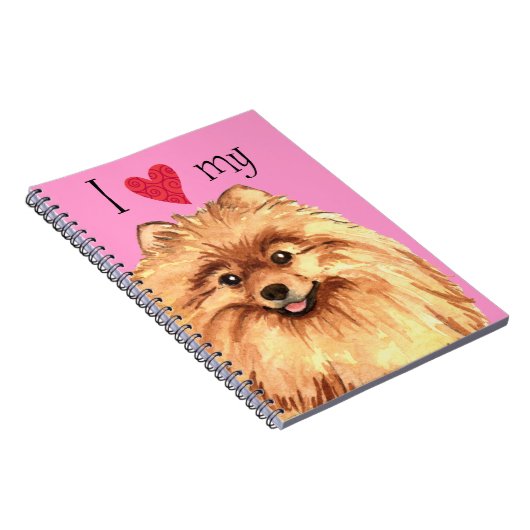 私は私のポメラニア犬を愛します ノートブック (右側)