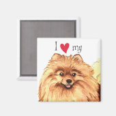 私は私のポメラニア犬 マグネット (正面/裏面)
