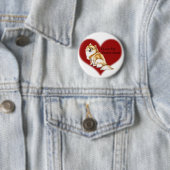 "私は私のポメラニア犬"犬の芸術ボタン愛します 缶バッジ (インサイチュ)