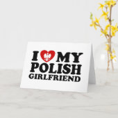 私は私のポーランドのガールフレンドを愛します カード (黄色い花)