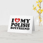 私は私のポーランドのボーイフレンドを愛します カード (黄色い花)