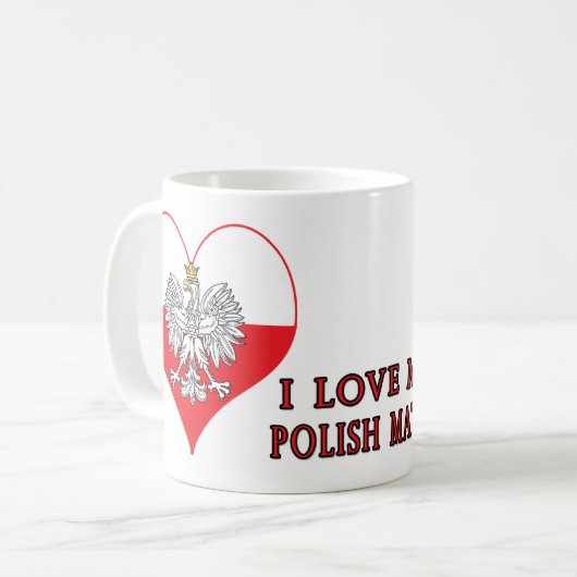 私は私のポーランドのマッカが大好き コーヒーマグカップ (正面左)