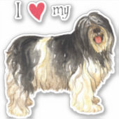 私は私のポーランドのローランドシェプドッグビニールステッカーが大好き シール (正面)