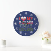 私は私のポーランドテキサンジアデックが大好き ラージ壁時計 (ホーム)