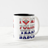 私は私のポーランドテキサンバブシアが大好き ツートーンマグカップ (正面右)