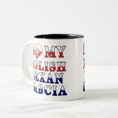 私は私のポーランドテキサンバブシアが大好き ツートーンマグカップ (正面左)