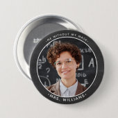 私は私のマスク笑顔を持たないカスタム先生 缶バッジ (正面&裏面)