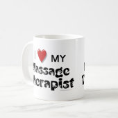 私は私のマッサージセラピストのマグを愛します コーヒーマグカップ (正面左)