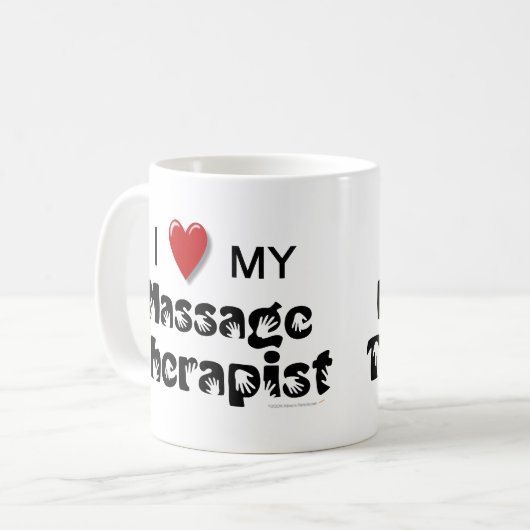 私は私のマッサージセラピストのマグを愛します コーヒーマグカップ (正面左)