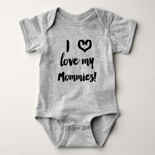 私は私のママが大好きベビージャージーシャツ ベビーボディスーツ (正面)