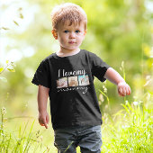 私は私のママの手書き文字、写真黒が大好き ベビーTシャツ